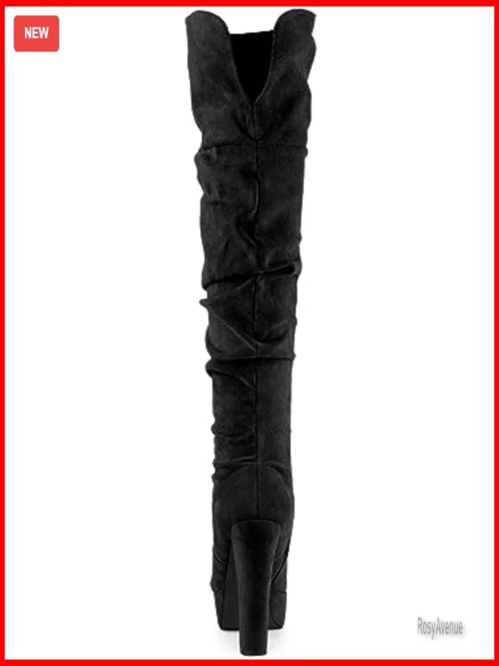 Platform Round Toe Zipper Slouch Over The Knee Thigh High Boots